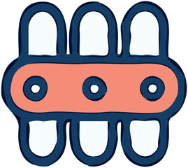 Leinwandbilder - Abstract graphic design featuring interconnected shapes with a modern, minimalist aesthetic.