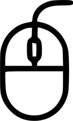 Aufkleber - Simple black outline graphic of a computer mouse.
