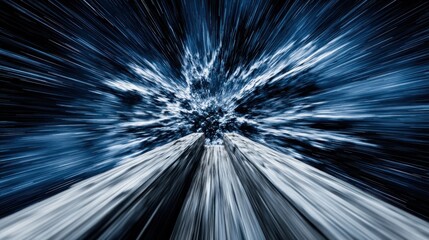 Poster - Abstract tunnel effect, radial motion