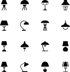 Leinwandbilder - Vector illustration collection of various lamp styles and designs for interior decoration