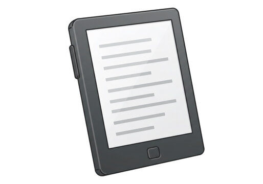 透明な背景上のグレー電子書籍リーダーのベクトルイラストレーション