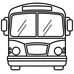 Fototapete - Minimalist continuous line drawing of a bus front view