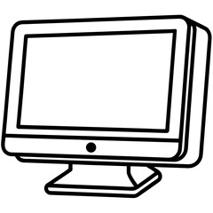 Fototapete - Minimalist computer monitor icon drawn with a single continuous line