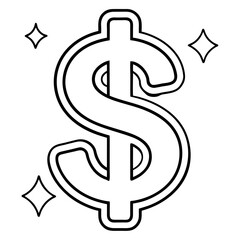 Fototapete - Simple single line dollar sign icon for financial and business concepts