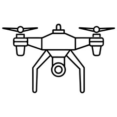 Poster - Minimalist single line drone illustration for technology and aviation concepts