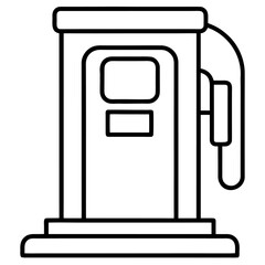 Fototapete - Simple line art icon of a gas station pump for automotive and fuel services