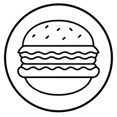 Poster - Simple three line hamburger menu icon in a clean modern line art style