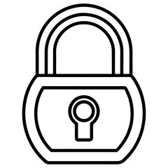 Fototapete - Minimalist continuous line drawing of a secure lock icon for digital use
