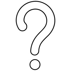 Fototapete - Simple single line drawing of a question mark in a clean minimalist style