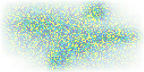 Poster - Halftone colorful gradient background for design decoration. Abstract business bright grunge background. Minimal geometric abstract pattern.