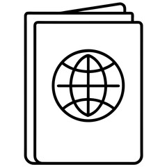 Poster - Simple passport icon design in a single continuous line