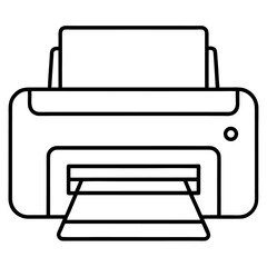 Fototapete - Minimalist printer icon in a clean single line art style