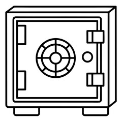 Fototapete - Secure vault icon with a single clean line design for digital security