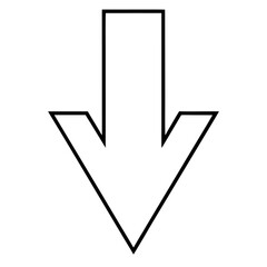 Poster - Simple single line downward pointing arrow icon for user interface design