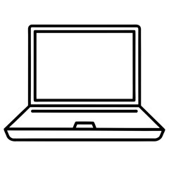 Fototapete - Minimalist single line drawing of a modern open laptop computer