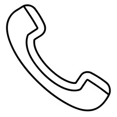 Fototapete - Minimalist single line drawing of a classic telephone receiver icon