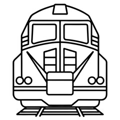 Poster - Stylized single line illustration of a train s front view