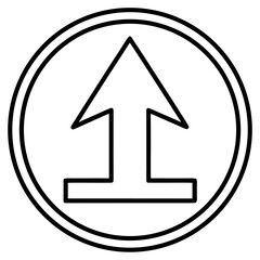 Poster - Simple upload arrow icon with a single line design for digital interfaces