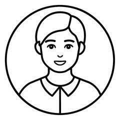 Poster - Clean line art illustration of a person profile icon for user interface design