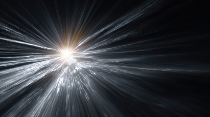 Aufkleber - Bright light burst radiating through dark space rays abstract
