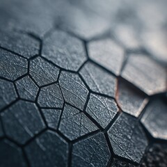 Poster - Detailed Close-Up of Textured Surface with Hexagonal Patterns and Intricate Lines