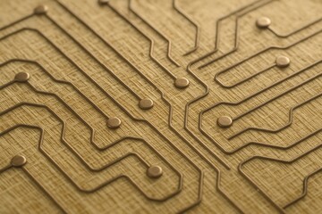 Poster - Abstract close-up of circuit board design on textured background for technology and innovation themes