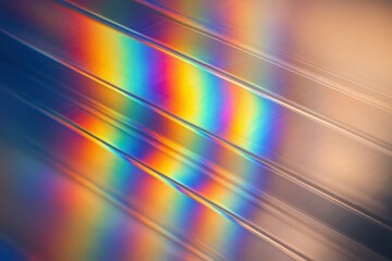 Poster - Colorful Reflections and Light Patterns on Textured Surface with Iridescent Effects