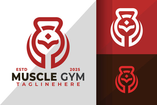 Letter M Muscle Gym Logo Icon Vector Design Illustration