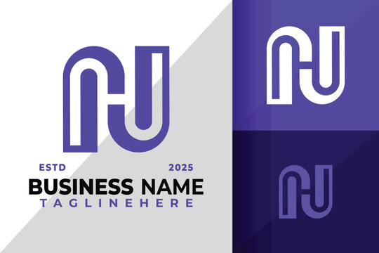 Letter Nh or Hn Monogram Logo Icon Vector Design Illustration