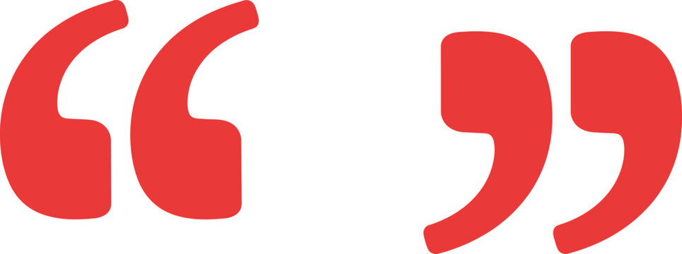 Red quotation marks icon