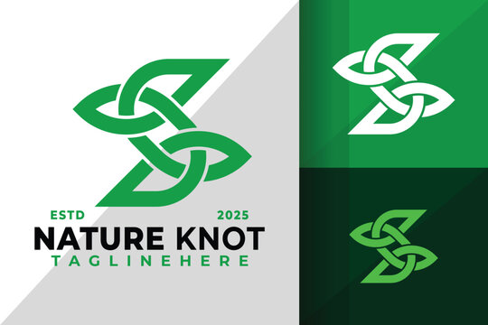 Letter S Leaf Knot Logo Icon Vector Design Illustration