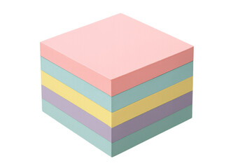 Aufkleber - Colorful sticky notes forming a cube on a transparent background, ideal for reminders and organization
