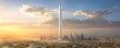 © ivona - Futuristic View of the Jeddah Tower at Sunset