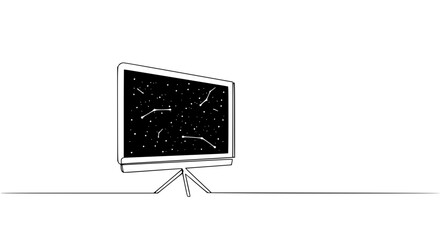 Poster - Minimalistic monitor displaying constellations in outline design  