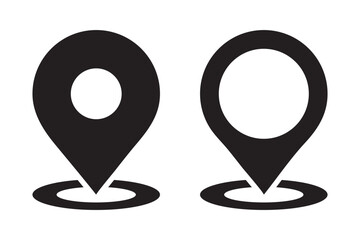 Poster - Location pin icon. Map marker place. Location icon. Map pointer marker icon set. GPS location character collection. Element for application website user interface design. Location pointer icon symbol.