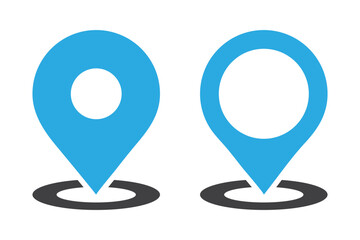 Poster - Location pin icon. Map marker place. Location icon. Map pointer marker icon set. GPS location character collection. Element for application website user interface design. Location pointer icon symbol.