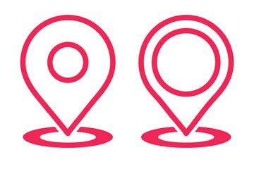 Poster - Location vector outline icon set. Point illustration sign collection. Geolocation GPS tag icons set. Place logo. GPS map location icon. Map navigation line style symbol. Stock icon.