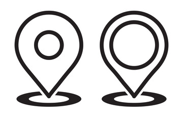 Poster - Location vector outline icon set. Point illustration sign collection. Geolocation GPS tag icons set. Place logo. GPS map location icon. Map navigation line style symbol. Stock icon.
