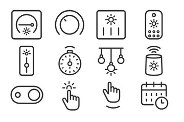 Poster - Smart home light control icons on dark background