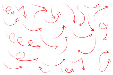 Poster - Hand drawn arrow set. Thin arrows set for business plan. vector illustration