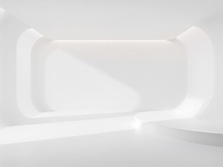Poster - A Captivating futuristic tech hub mockup, showcasing sleek design elements and a minimalist approach to technological innovation and presentation