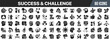 © stas111 - Success and challenge icon collection, showing goals achievement, personal growth, obstacles overcoming, productivity, coaching, and business progress