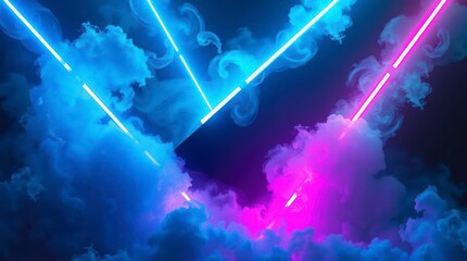 Aufkleber - Neon Lights and Smoky Clouds