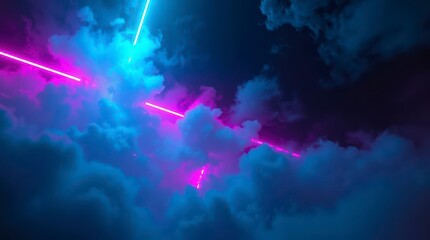 Aufkleber - Neon Lights Above the Clouds
