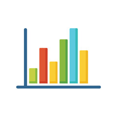 Poster - Simple bar chart icon representing business data growth and analysis isolated on white background