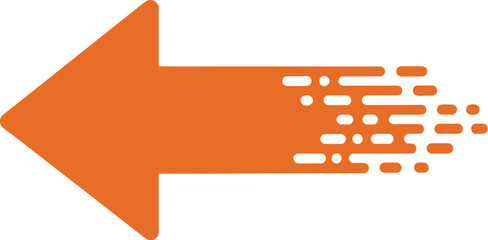 Poster - Orange vector arrow icon on a blank web design element template