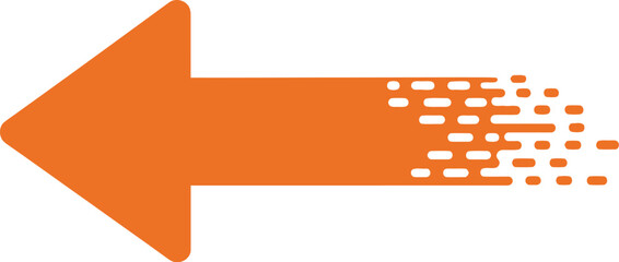 Poster - Orange vector arrow icon on a blank web design element template