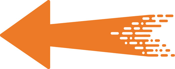 Poster - Orange vector arrow icon on a blank web design element template