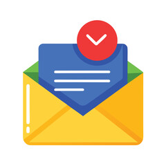 Poster - Modern envelope with notification bell icon on a clean white background