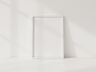 Poster - Minimalist white photo frame mockup creating a clean and contemporary aesthetic for showcasing artwork or photographs in a modern setting